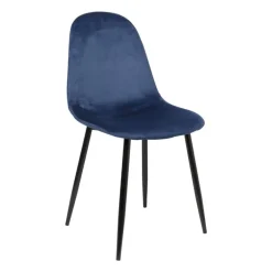 Eetkamerstoel Ivy velvet - donkerblauw - 88x44x53 cm