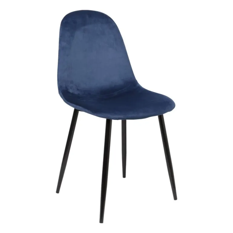 Eetkamerstoel Ivy velvet - donkerblauw - 88x44x53 cm