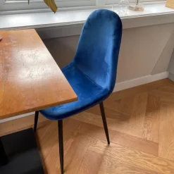 Eetkamerstoel Ivy velvet - donkerblauw - 88x44x53 cm