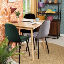 Eetkamerstoel Ivy - velvet zwart - 53x44x88 cm