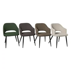 Eetkamerstoel Leonardo met armleuning - beige - 81x62.5x56 cm