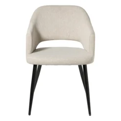 Eetkamerstoel Leonardo met armleuning - beige - 81x62.5x56 cm