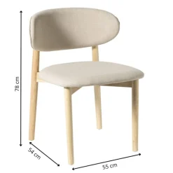 Eetkamerstoel Niki - wit - 78x55x54 cm
