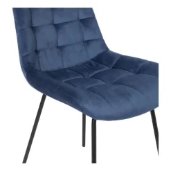 Eetkamerstoel velvet - donkerblauw - 79x50x44 cm