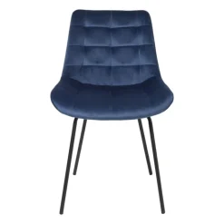 Eetkamerstoel velvet - donkerblauw - 79x50x44 cm