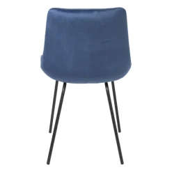 Eetkamerstoel velvet - donkerblauw - 79x50x44 cm