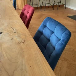 Eetkamerstoel velvet - donkerblauw - 79x50x44 cm