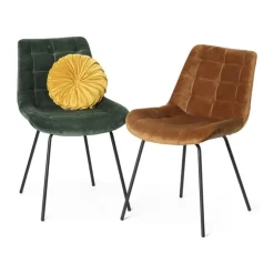 Eetkamerstoel velvet - donkergroen - 52x52x81 cm