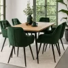 Eetkamerstoel velvet met armleuning - groen - 87x56.5x43 cm