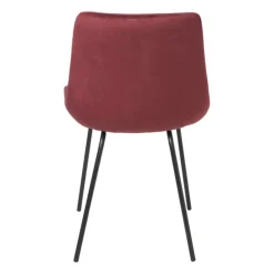 Eetkamerstoel velvet - rood - 79x50x44 cm
