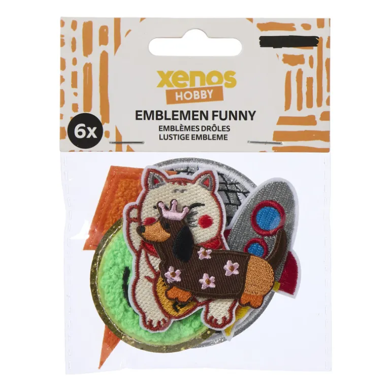 Emblemen funny - multikleur - set van 6
