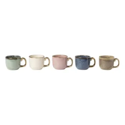 Espressomokje met gouden rand - blauw - 80 ml