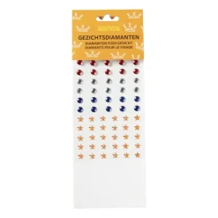 Face diamonds - oranje/rood/wit/blauw - set van 90