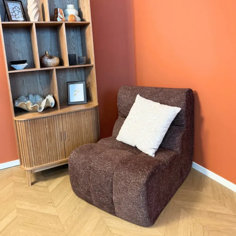 Fauteuil chenille chunk - donkerbruin - 87x72x66 cm