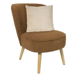 Fauteuil Didi corduroy - bruin - 77x60x69 cm