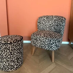 Fauteuil luipaard - bruin - 69x66x56 cm