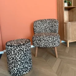 Fauteuil luipaard - bruin - 69x66x56 cm
