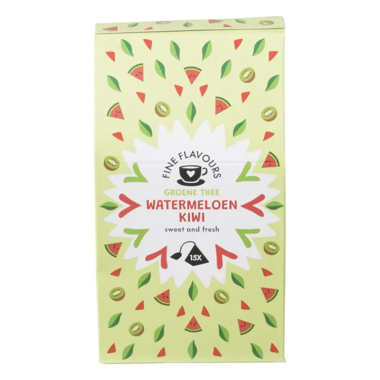 Fine flavours groene thee - watermeloen & kiwi - 15 piramide zakjes