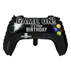 Folieballon game controller - zwart - 65 cm