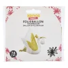 Folieballon ooienvaar XL - wit/goudkleurig - 74 cm