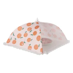 Foodcover sinaasappel - oranje/wit - 45x45 cm