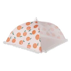 Foodcover sinaasappel - oranje/wit - 45x45 cm