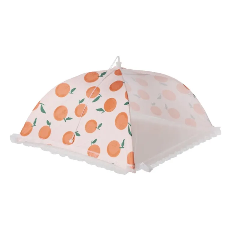 Foodcover sinaasappel - oranje/wit - 45x45 cm