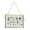 Fotokader aan ketting liggend - goudkleurig - 15x10 cm