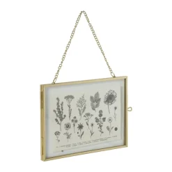 Fotokader aan ketting liggend - goudkleurig - 15x10 cm