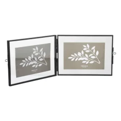 Fotokader tweeluik - zwart - 15x20x2 cm