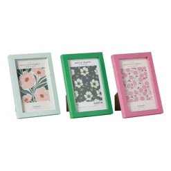 Fotolijsten set van 3 - groen/roze/blauw - 10x15 cm