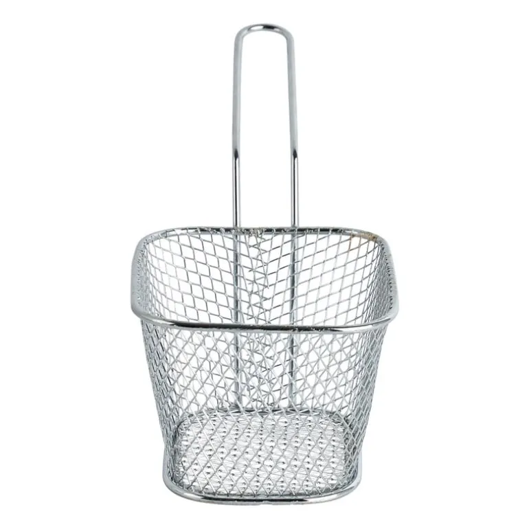 Frituurmandje - zilver - 10.5x8.5x6.5 cm