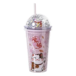 Funny beker kat - roze - 450 ml