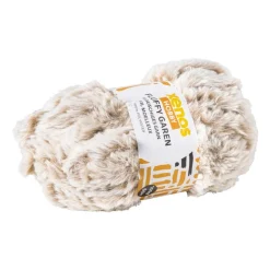 Garen fluffy - beige/bruin - 100 gram - 60 meter