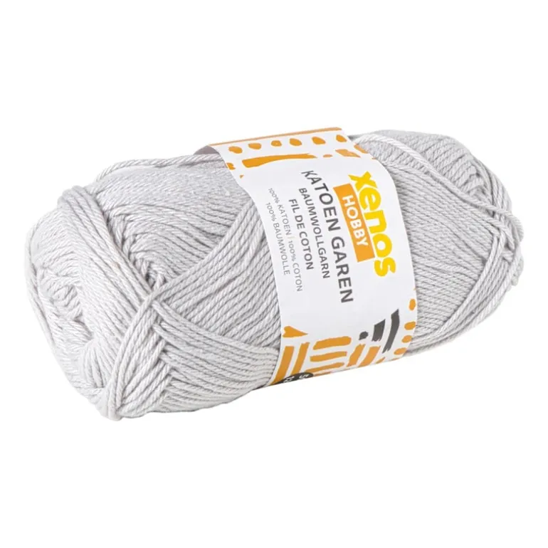 Garen katoen - lichtgrijs - 50 gram - 125 meter