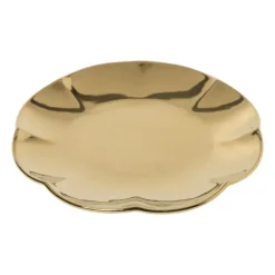 Gebaksbordje goud - keramiek - ø15.5x2 cm