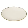 Gebaksbordje met gouden rand - beige - ø15 cm
