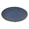 Gebaksbordje met gouden rand - donkerblauw - ø15 cm