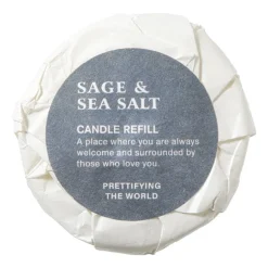 Geurkaars met refill - salie & zeezout