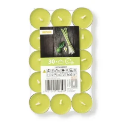 Geurwaxinelichten - lemongras - set van 30