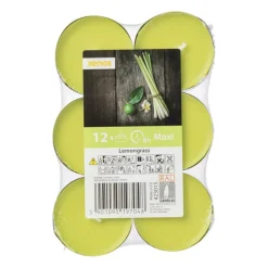 Geurwaxinelichten - lemongras - set van 12