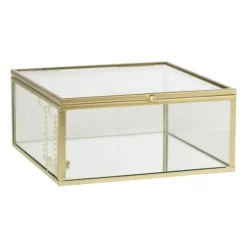 Gouden box groot - vierkant - 14x14x6 cm