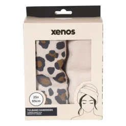 Handdoek tulband - panter - set van 2