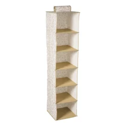 Hang organiser leafs met 6 vakken - bruin/beige - 125x30x30 cm