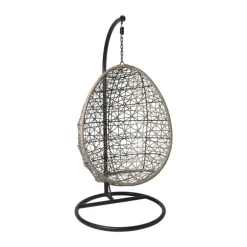Hangstoel Hawaii met grjize kussens - bruin - 196 cm