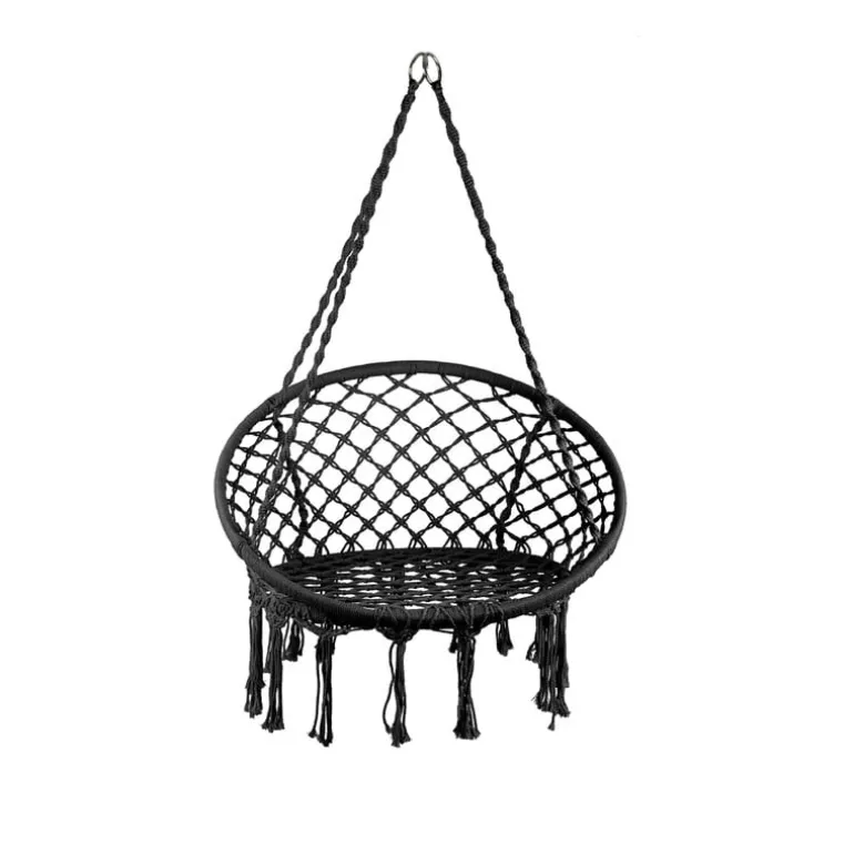 Hangstoel knoet - zwart - ⌀80x100 cm