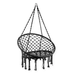 Hangstoel knoet - zwart - ⌀80x100 cm