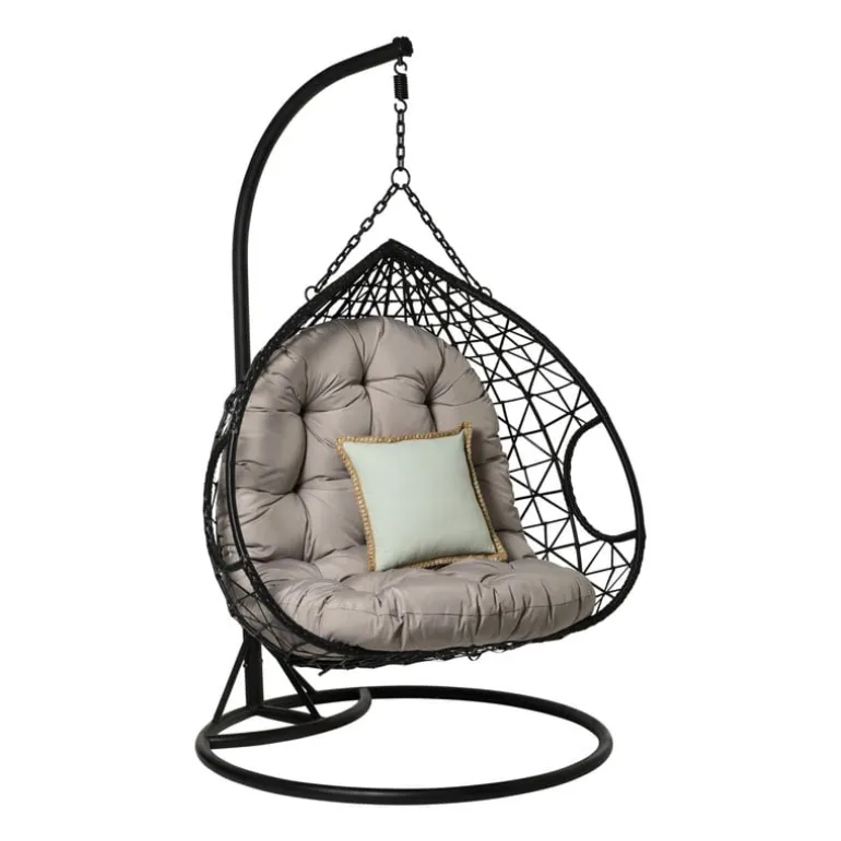Hangstoel loveseat - zwart/grijs - ø120x200 cm
