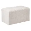 Hocker chenille - beige - 38x66x38 cm