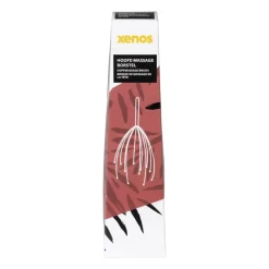Hoofd massage borstel - zilverkleurig - 6x6x25 cm